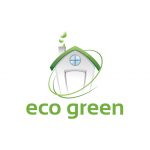 Eco Green Logo – Abstract Green House with Green Text